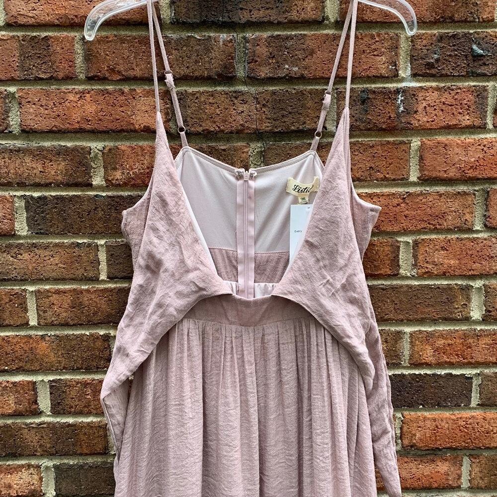 Listicle Front Tie Cutout Maxi Dress Mauve Adjustable Straps NEW Size M - Picture 5 of 12